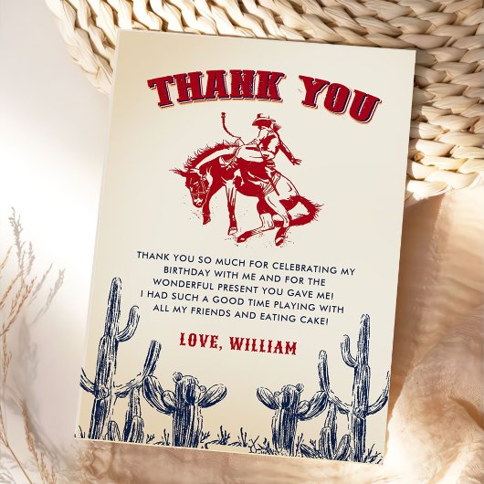 ロデオウエスタンカウボーイ誕生日 サンキューカード