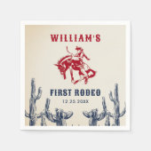 ロデオウエスタンカウボーイ1st誕生日パーティー スタンダードカクテルナプキン (正面)