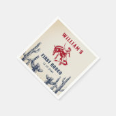 ロデオウエスタンカウボーイ1st誕生日パーティー スタンダードカクテルナプキン (角)