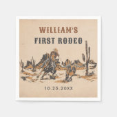 ロデオウエスタンカウボーイ1st誕生日パーティー スタンダードカクテルナプキン (正面)