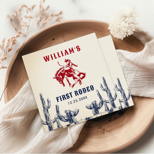 ロデオウエスタンカウボーイ1st誕生日パーティー スタンダードカクテルナプキン