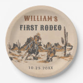 ロデオウエスタンカウボーイ1st誕生日パーティー ペーパープレート (正面)