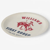 ロデオウエスタンカウボーイ1st誕生日パーティー ペーパープレート (アングル)