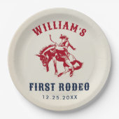 ロデオウエスタンカウボーイ1st誕生日パーティー ペーパープレート (正面)