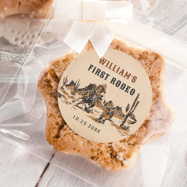 ロデオウエスタンカウボーイ1st誕生日パーティー ラウンドシール