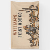 ロデオウエスタンカウボーイ1st誕生日パーティー 横断幕 (縦)