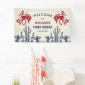 ロデオウエスタンカウボーイ1st誕生日パーティー 横断幕 (インサイチュ)