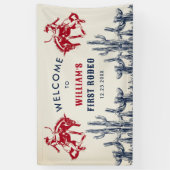 ロデオウエスタンカウボーイ1st誕生日パーティー 横断幕 (縦)