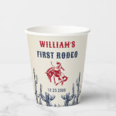 ロデオウエスタンカウボーイ1st誕生日パーティー 紙コップ (正面)
