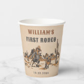 ロデオウエスタンカウボーイ1st誕生日パーティー 紙コップ (正面)