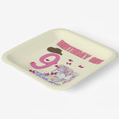 ロデオウマズポニーフラワーズバースデーパーティーガール ペーパープレート (傾斜あり)