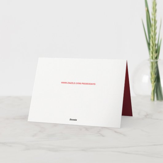 ロデオオーナメントオンレッドホリデーグリーティングカード シーズンカード (裏面)