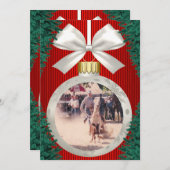 ロデオオーナメントオンレッドホリデーフォトカード シーズンカード (正面/裏面)