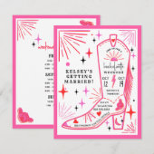 ロデオカウガール ピンク バチェロレッテ ウィークエンド スケジュール 招待状 (正面/裏面)