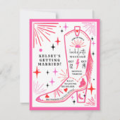 ロデオカウガール ピンク ブライズメイド ウィークエンド 予定表 招待状 (正面)