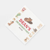 ロデオカウボーイウェスタンワイルドウェスト誕生日パーティー スタンダードランチョンナプキン (角)