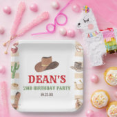ロデオカウボーイウェスタンワイルドウェスト誕生日パーティー ペーパープレート (パーティー)