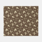 ロデオカウボーイウェスタン馬のパターン フリースブランケット (正面(横))