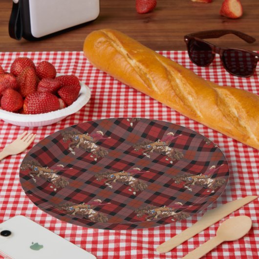 ロデオカウボーイオンバッキングブロンコ ペーパープレート (ピクニック)