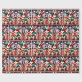 ロデオカウボーイキッズキラキラのクリスマスライト ラッピングペーパー (フラット)