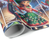 ロデオカウボーイキッズキラキラのクリスマスライト ラッピングペーパー (ロールコーナー)