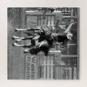 ロデオカウボーイバッキング馬8秒のスコア ジグソーパズル (横)