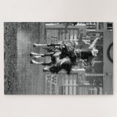 ロデオカウボーイバッキング馬8秒のスコア ジグソーパズル (横)