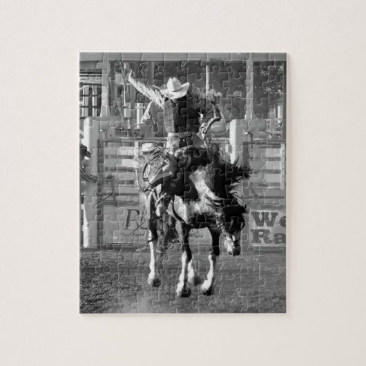 ロデオカウボーイバッキング馬8秒のスコア ジグソーパズル (縦)