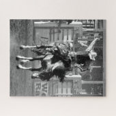 ロデオカウボーイバッキング馬8秒のスコア ジグソーパズル (横)