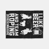 ロデオカウボーイバレルレーシングチームローピング馬R フリースブランケット (正面(横))