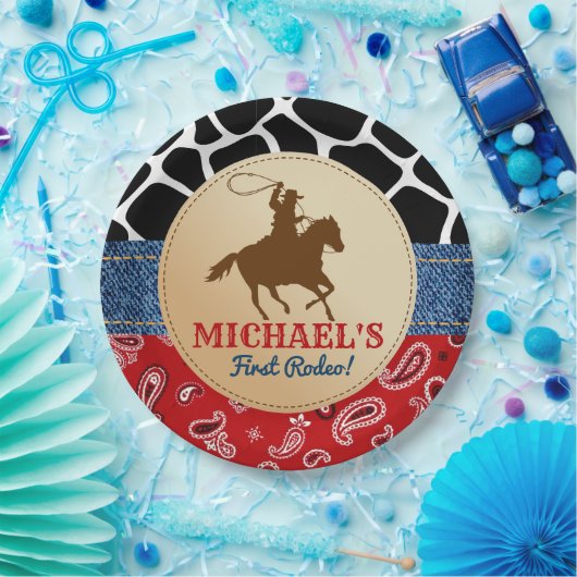 ロデオカウボーイバースデーパーティープレート ペーパープレート (パーティー)