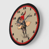 ロデオカウボーイレッド&タンカスタム ラージ壁時計 (傾斜)