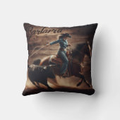 ロデオカウボーイローピングカーフアットサンセット クッション (裏面)