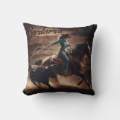 ロデオカウボーイローピングカーフアットサンセット クッション (正面)