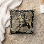 ロデオカウボーイ女性のカーボーイカーフローピング装飾用クッション クッション (ブランケット)