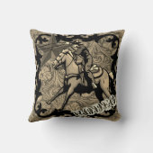 ロデオカウボーイ女性のカーボーイカーフローピング装飾用クッション クッション (裏面)