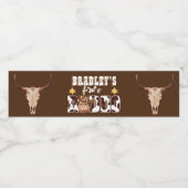 ロデオカウボーイ牛のパターン1st誕生日マッチング ペットボトルラベル (シングルラベル)