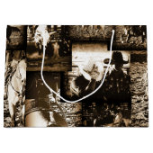 ロデオカウボーイ素朴カントリーウェスタンテーマ ラージペーパーバッグ (正面)