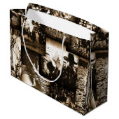 ロデオカウボーイ素朴カントリーウェスタンテーマ ラージペーパーバッグ (裏面アングル)