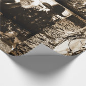 ロデオカウボーイ素朴カントリーウェスタン ラッピングペーパー (角)