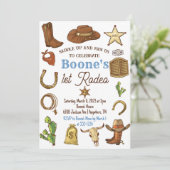 ロデオカウボーイ誕生日パーティーの招待 招待状 (スタンド正面)
