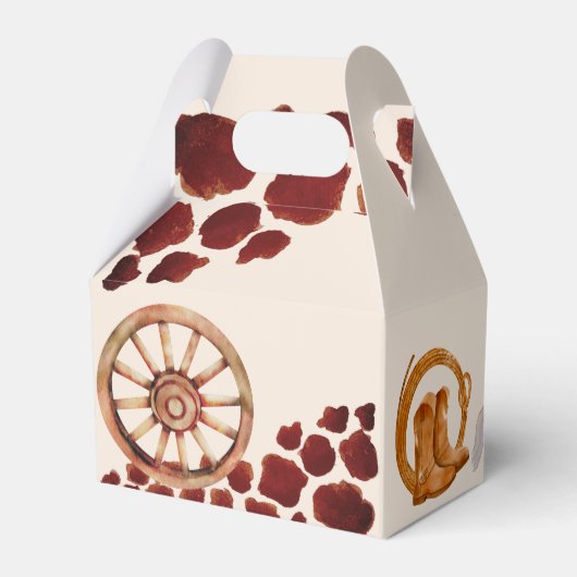 ロデオカウボーイ誕生日ブラウンカウパターンポニー フェイバーボックス (裏面サイド)