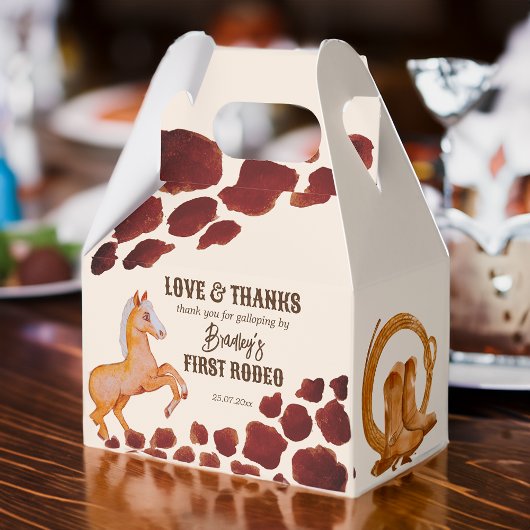 ロデオカウボーイ誕生日ブラウンカウパターンポニー フェイバーボックス