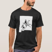 ロデオカウライダーブルライディングカウボーイマップニューメキシコ Tシャツ (正面)