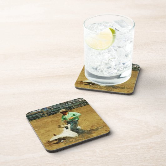 ロデオカーフローピング抽象芸術印象主義 コースター (右側)