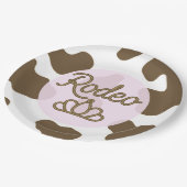 ロデオクイーンカントリーウェスタンティアラクラウンピンク ペーパープレート (アングル)