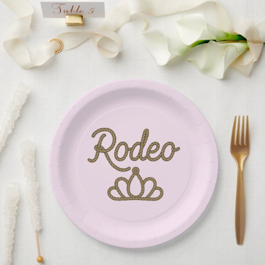 ロデオクイーンカントリーウェスタンティアラクラウンピンク ペーパープレート (ウェディング)