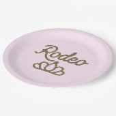 ロデオクイーンカントリーウェスタン王冠ピンクランタン ペーパープレート (アングル)