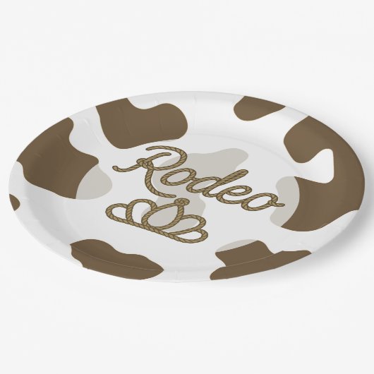 ロデオクイーンカントリーウエスタンティアラクラウンパーティー ペーパープレート (アングル)