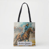 ロデオクイーンバレルレーシング女性のカーボーイ水彩トート トートバッグ (正面)
